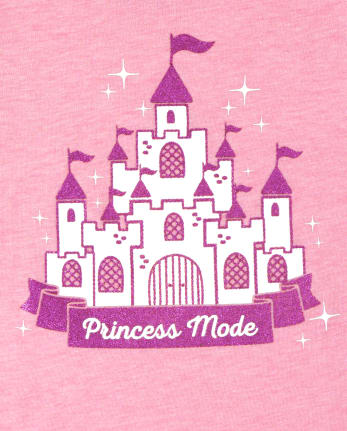 Baby And Toddler Girls Glitter Castle Graphic Tee