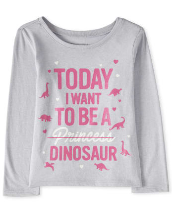 Camiseta con estampado de princesa Dino para bebés y niñas pequeñas