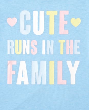 Camiseta con estampado familiar linda para bebés y niñas pequeñas