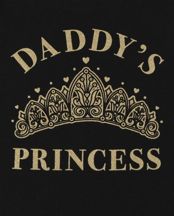 Camiseta con estampado de princesa de papá para bebés y niñas pequeñas