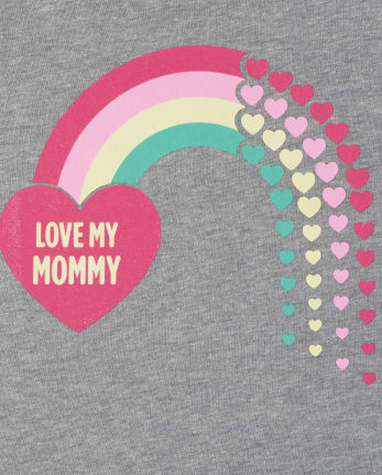 Baby And Toddler Girls Mommy Rainbow Graphic Tee