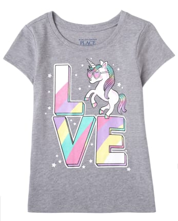 Details about   New Gymboree Girls Unicorn Graphic Heather Gray Long Sleeve Top 18-24m Ruffle 
