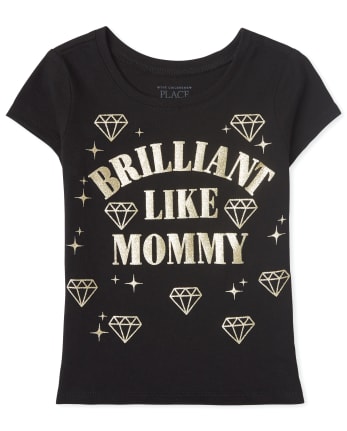Camiseta con gráfico brillante para bebés y niñas pequeñas