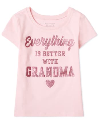 Camiseta estampada para bebés y niñas pequeñas mejor con la abuela