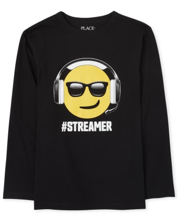 Camiseta con estampado de serpentina Emoji para niños