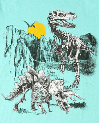 Camiseta estampada Dino Skeletons para niño