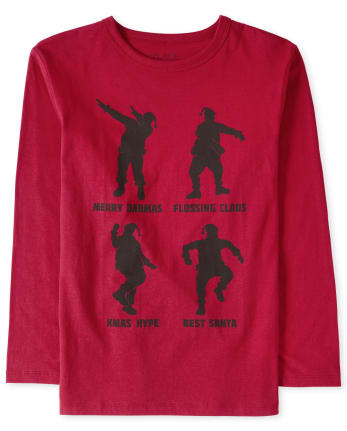 Camiseta con gráfico de Papá Noel que baila en Navidad para niños