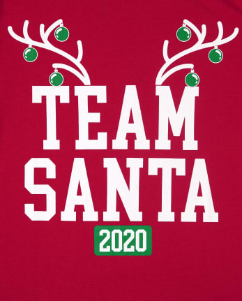 Camiseta gráfica de Papá Noel del equipo de Navidad familiar a juego para niños unisex