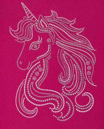 Girls Glitter Unicorn Graphic Tee
