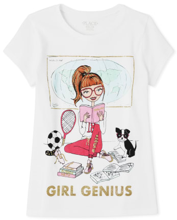 Girls Glitter Genius Graphic Tee