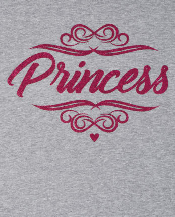 Camiseta con gráfico de princesa brillante para niñas