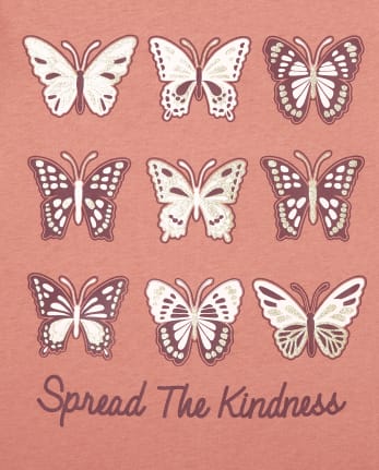 Girls Butterfly Kindness Graphic Tee