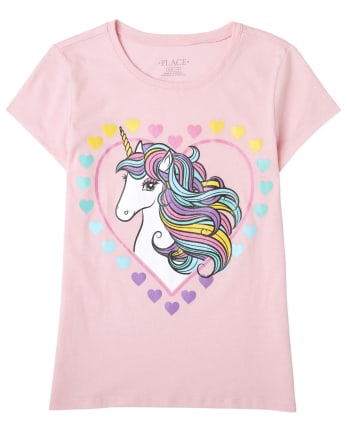 Camiseta con estampado de unicornio para niñas