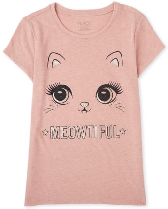 Girls Meowtiful Graphic Tee