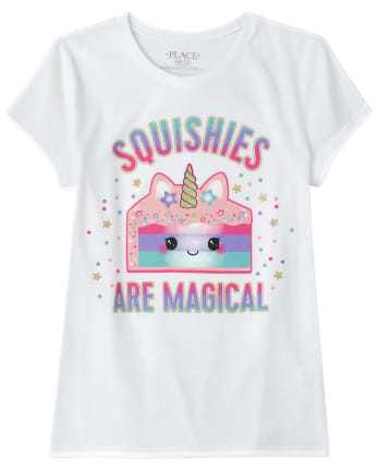 Camiseta con gráfico de pastel Squishies con purpurina para niñas