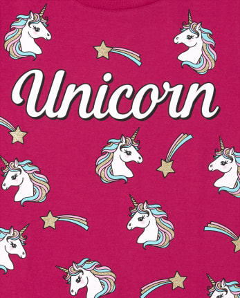 Girls Unicorn Star Graphic Tee
