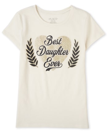 Girls Best Daughter Graphic Tee - PEARLY WHITES