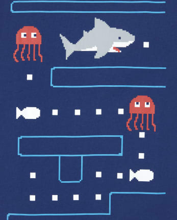 Boys Video Game Shark Graphic Tee