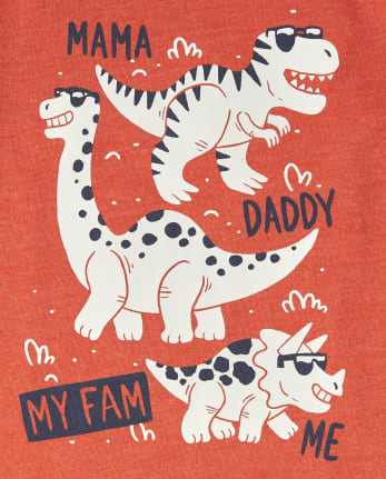 Baby And Toddler Boys Dino Family Graphic Tee