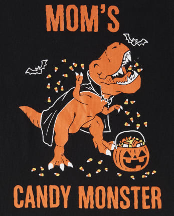 Camiseta con estampado de monstruo de dulces de Halloween para bebés y niños pequeños
