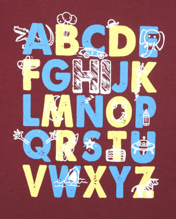 Paquete de 2 camisetas gráficas ABC 123 para bebés y niños pequeños