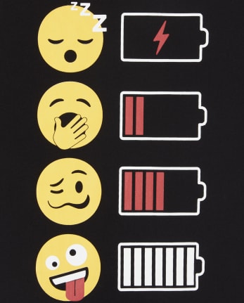 Boys Emoji Battery Graphic Tee