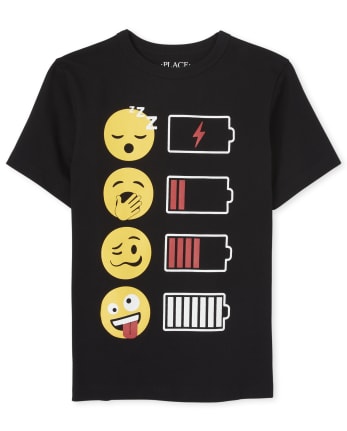 Camiseta con gráfico de batería Emoji para niños
