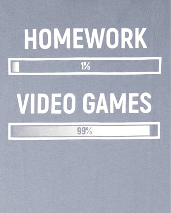 Camiseta gráfica de videojuegos de tareas para niños