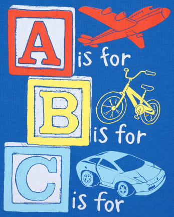 Camiseta estampada ABC para bebés y niños pequeños