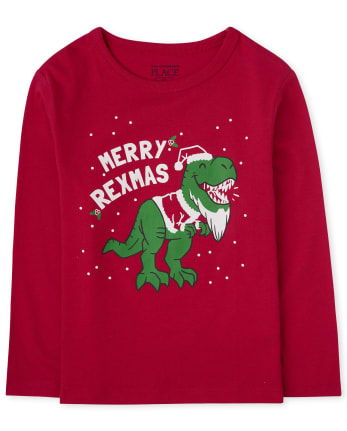 Camiseta con gráfico Rexmas navideño para bebés y niños pequeños