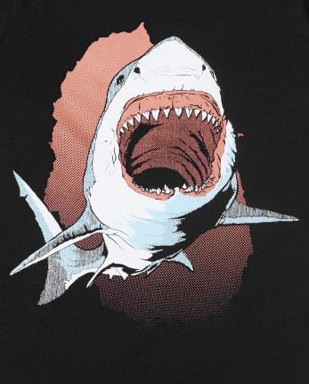 Camiseta con estampado de tiburón para niños