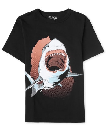 Camiseta con estampado de tiburón para niños