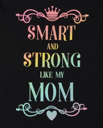 Camiseta con gráfico de mamá brillante para niñas
