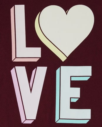 Camiseta con estampado de amor para niñas