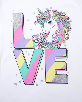 Camiseta con estampado de unicornio Love de Girls