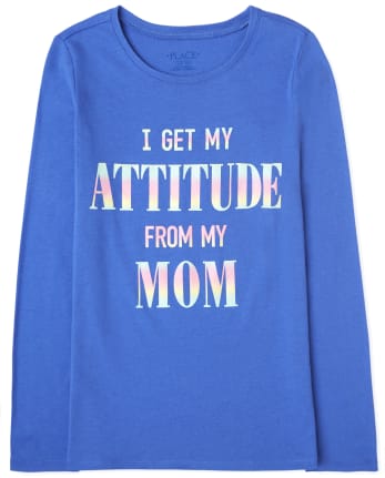 Girls Mom Attitude Graphic Tee