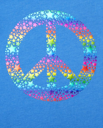 T-shirt graphique Rainbow Peace pour filles