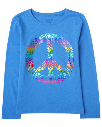 T-shirt graphique Rainbow Peace pour filles