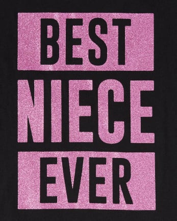 Girls Glitter Best Niece Graphic Tee