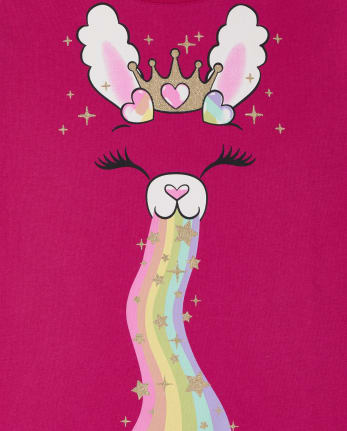 Camiseta con estampado Rainbow Bunny para niñas