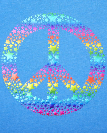 Paquete de 2 camisetas con gráfico Peace And Star para niñas