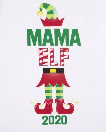 Camiseta con gráfico de duende navideño familiar a juego para mujer