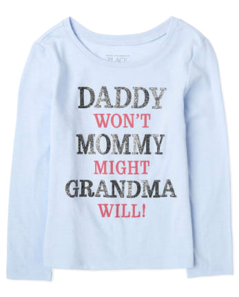 Camiseta estampada Grandma Will para niñas pequeñas