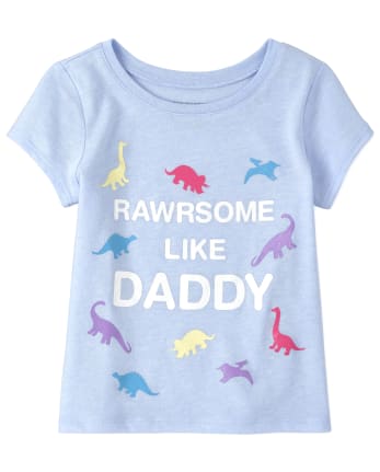 Toddler Girls Rawrsome Like Daddy Graphic Tee