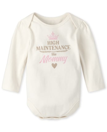 Baby Girls High Maintenance Graphic Bodysuit