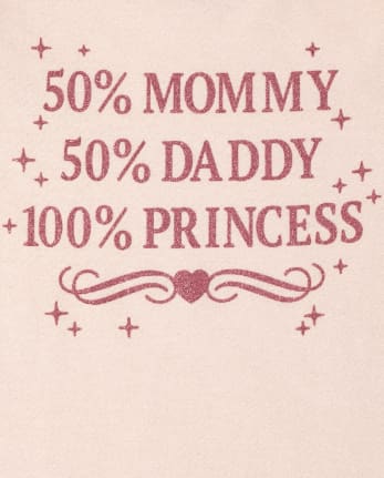 Baby Girls Mommy Daddy Princess Graphic Bodysuit