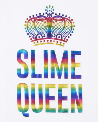 Girls Rainbow Slime Queen Graphic Tee
