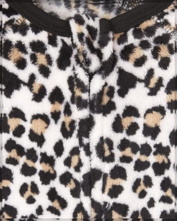 Pijama de una pieza a juego con forro polar de leopardo para bebés y niñas pequeñas, mamá y yo