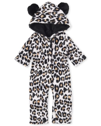 Doll Mommy And Me Leopard Fleece Matching One Piece Pajamas