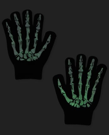 Paquete de 2 guantes para mensajes de texto de esqueleto para niños